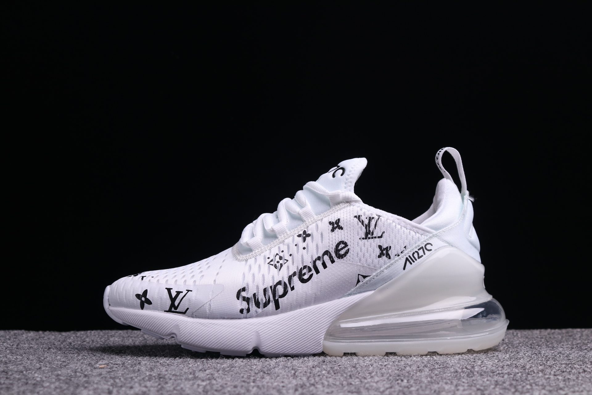 Women Supreme x Nike Air Max 270 White Black L V Shoes